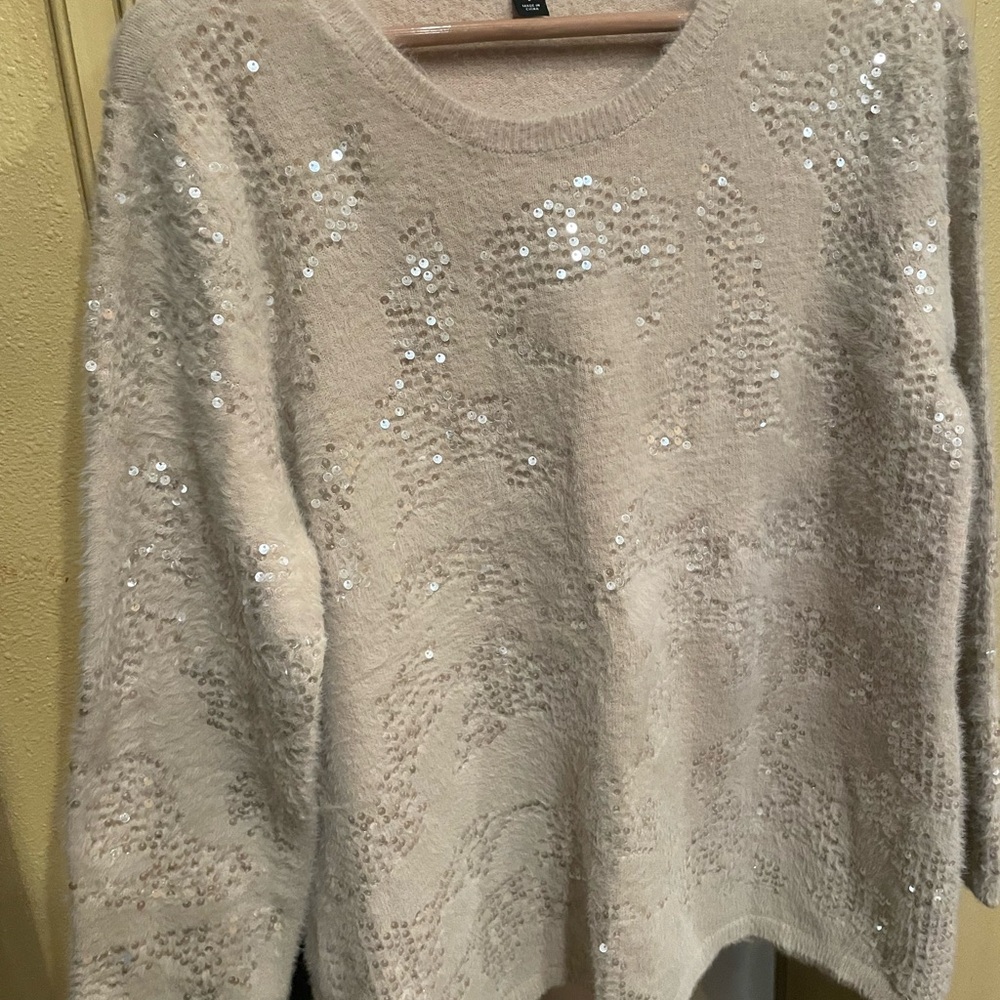 Alfani Beige Sequin Sweater